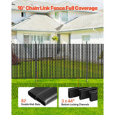 Bottom Locking Privacy Slats, Double-Wall Vertical Bottom-Locking Slats for Chain-Link Fence, High-Density HDPE Chain Link Slats Ideally Fit 6' High Fence for Garden, Farm, Sports Field(Black)